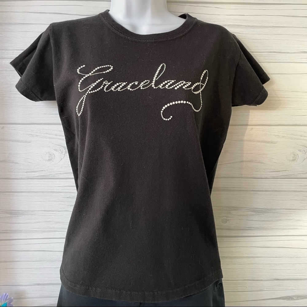 Graceland Pearl and Rhinestone Black tee.